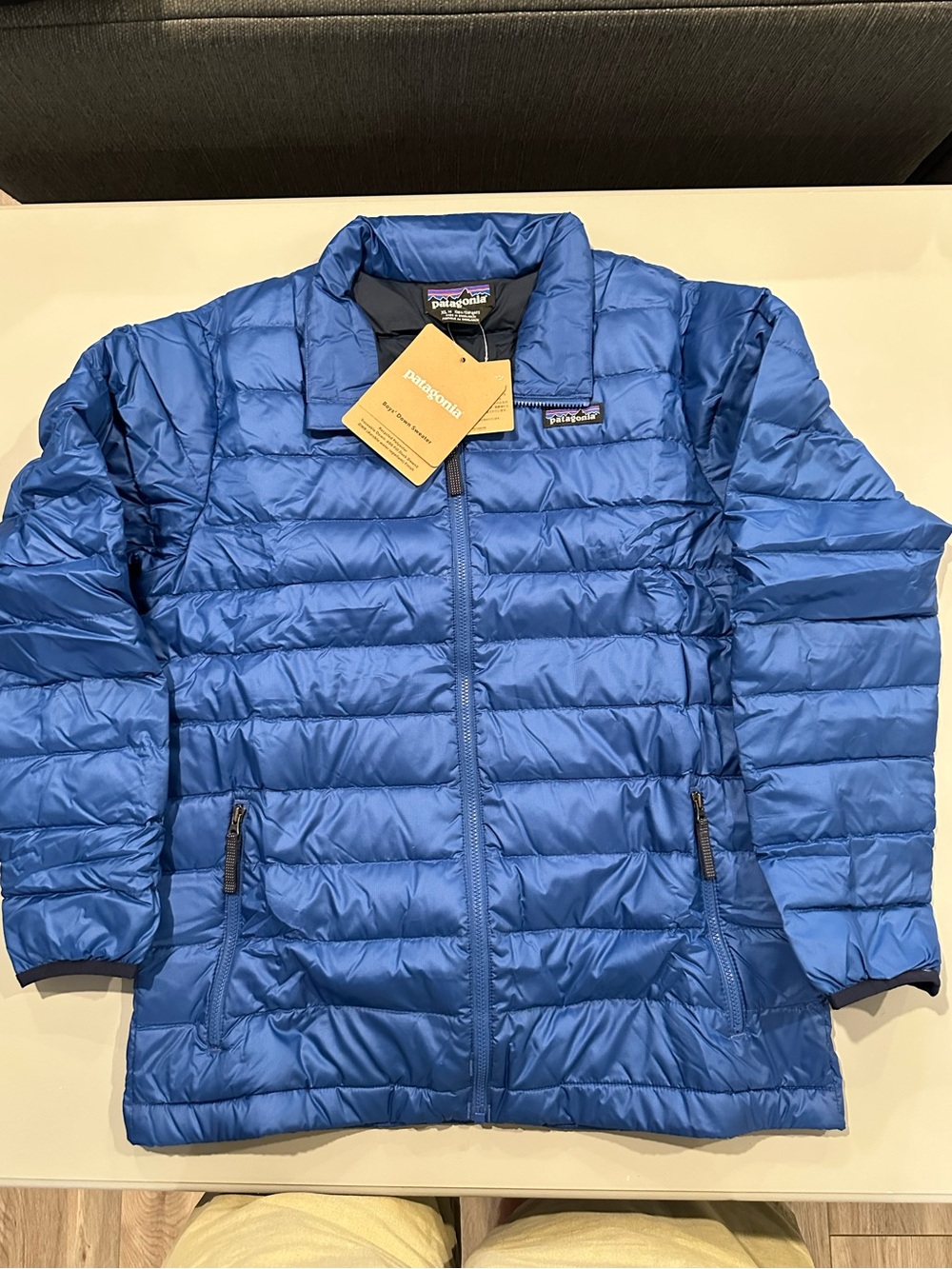 Patagonia boys down sweater jacket Viking Blue NWT traceable duck down